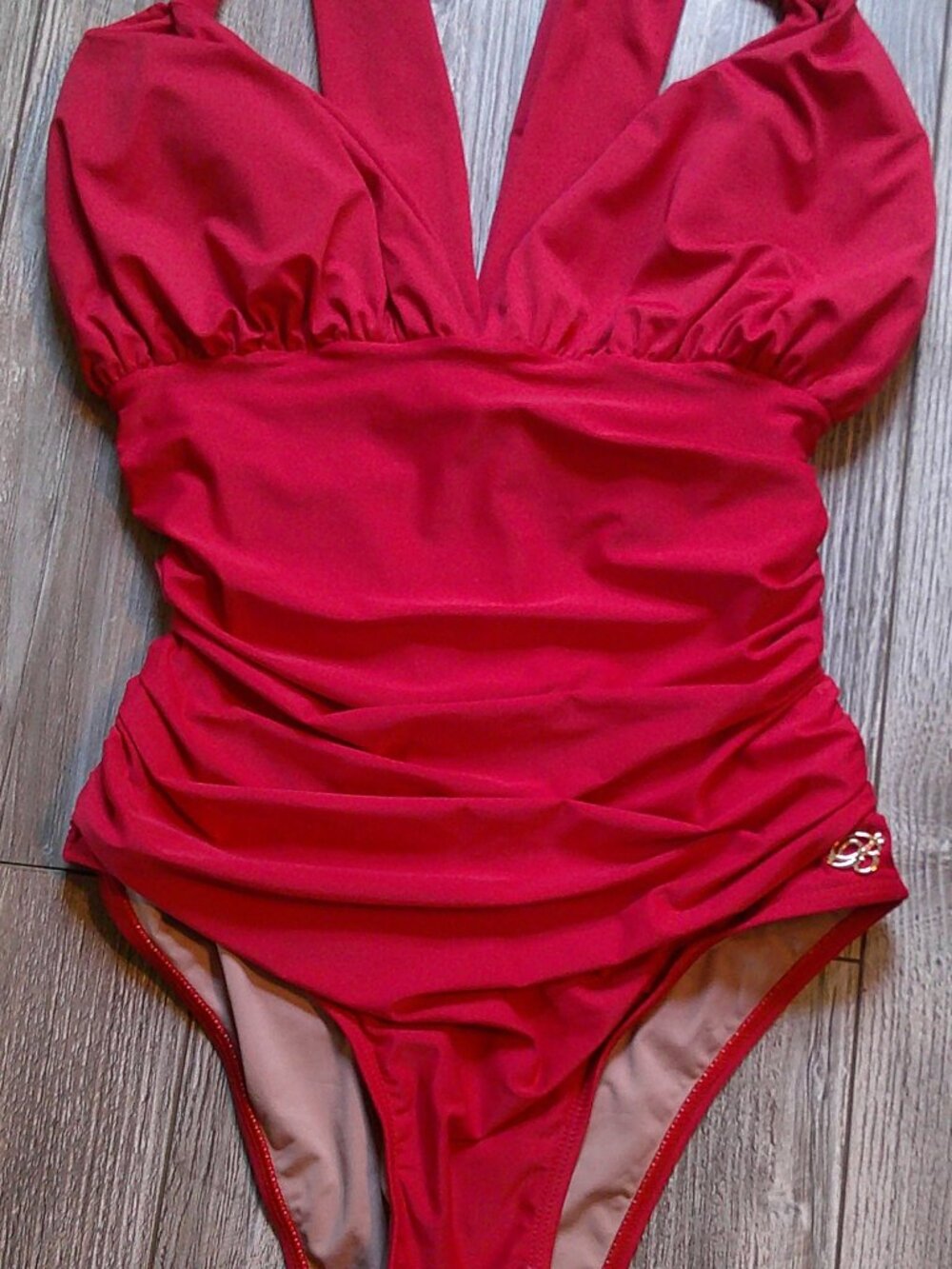 NWT Brigitte For Fernanda Maia Brazil 1-Pc Hi-Cut Twist-Back SWIMSUIT L (Sz 10)